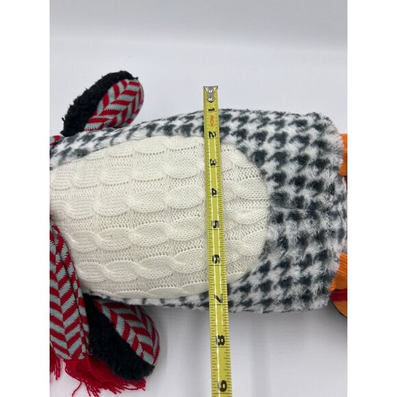 Pier One 1 Imports Plush Holiday Penguin Hat & Scarf Houndstooth Ice-skates 18" - Picture 8 of 8
